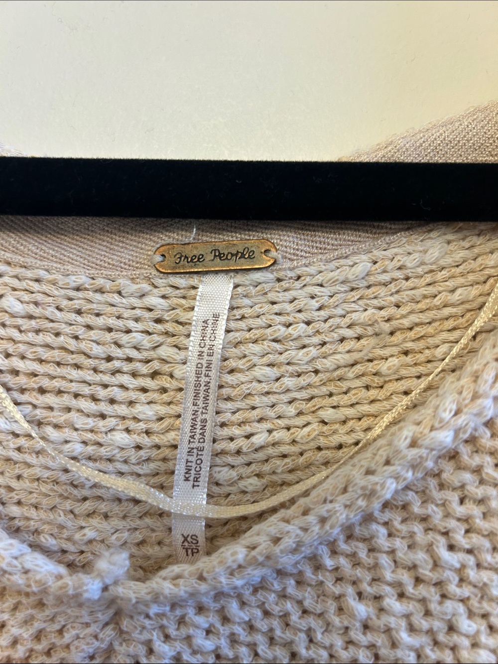Free People Lightweight Open-Weave Scoop Neck Sweater in Light Beige - Picture 2 of 2